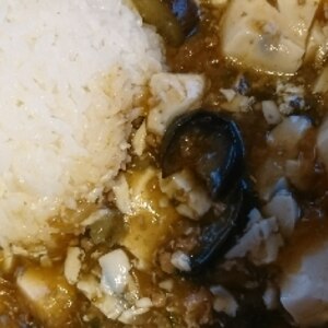 お皿は1枚！マーボー豆腐なす丼